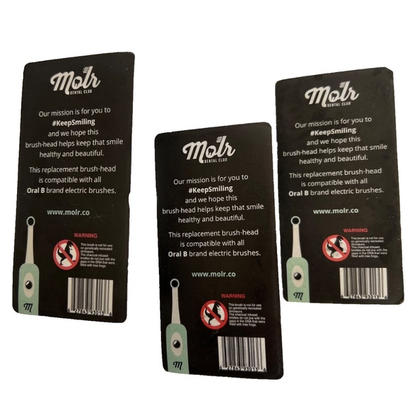 Lot of 3 Molr Dental Club Replacement Toothbrush Heads NEW Sealed Pink ID Ring - Picture 2 of 2